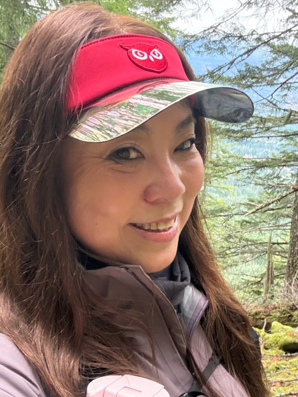 Owlpha Sports - Red Visor, hat, cap, Iridescent Solar Shield and Embroidered Owl